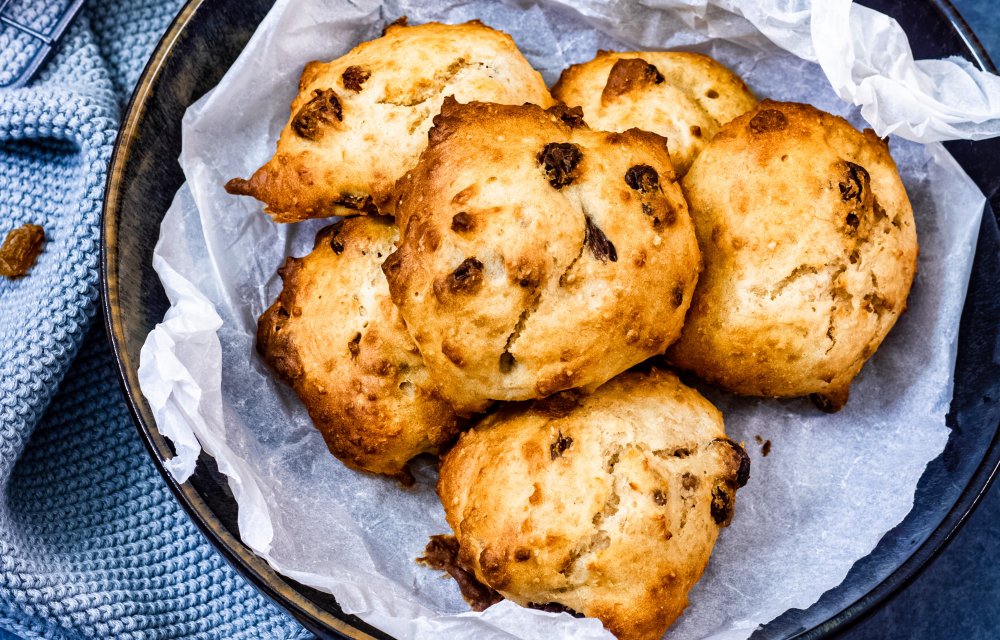 kwarkbolletjes met rozijnen