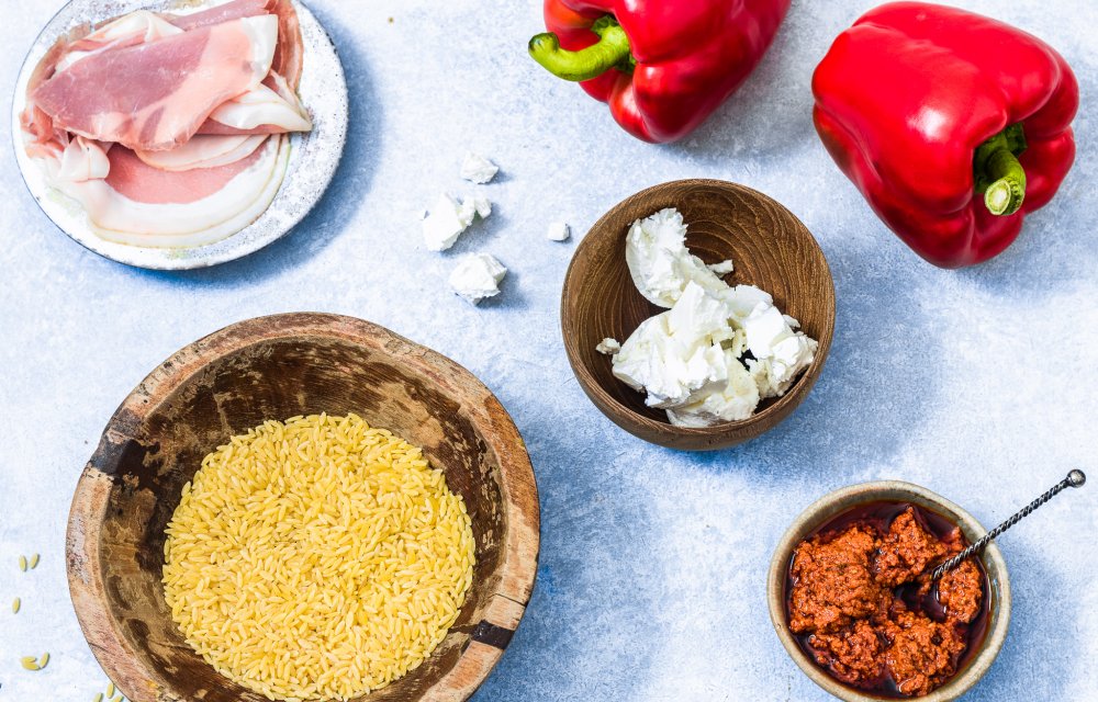 orzo met bacon en geitenkaas