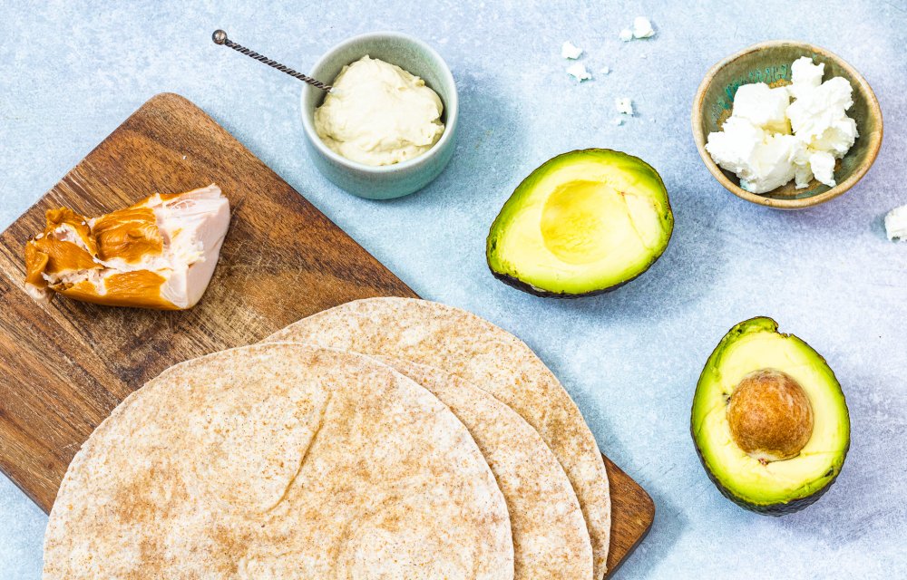 Wraps met avocadohummus