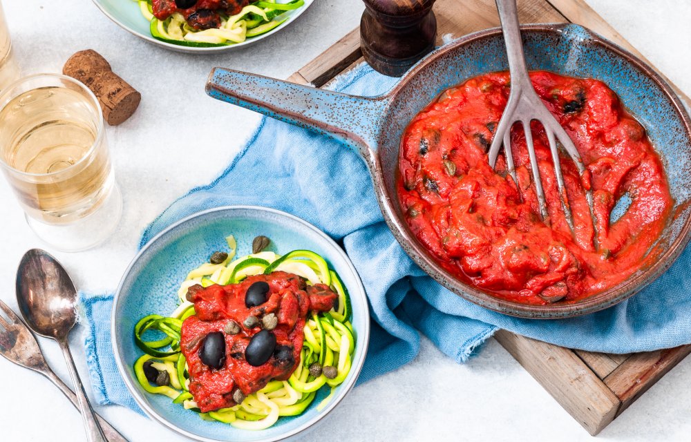 Courgetti puttanesca