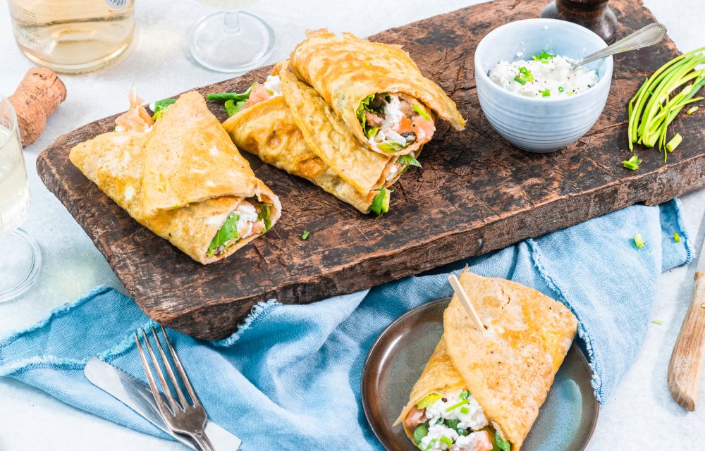 eiwrap met gerookte zalm