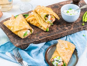 eiwrap met gerookte zalm