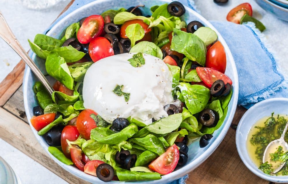 salade met burrata