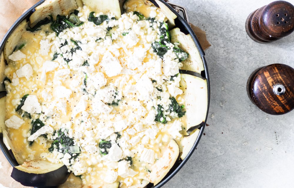 Auberginequiche met feta