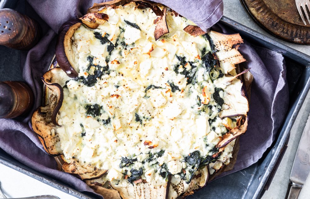 Auberginequiche met feta