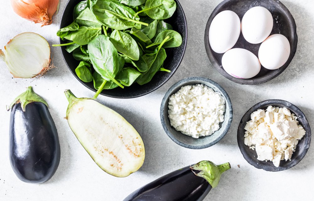 Auberginequiche met feta