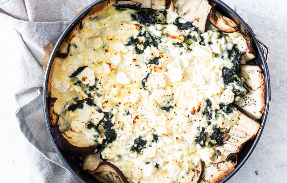 Auberginequiche met feta