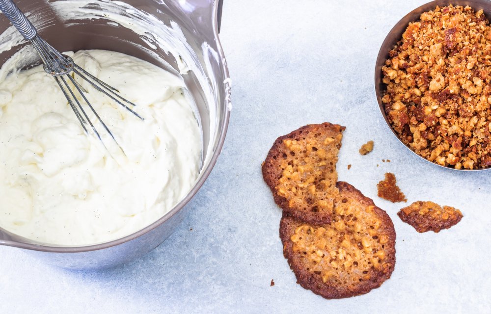 Cheesecake met frambozen in een glaasje