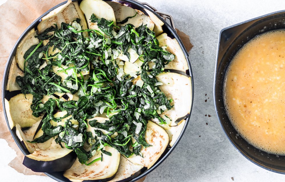 Auberginequiche met feta