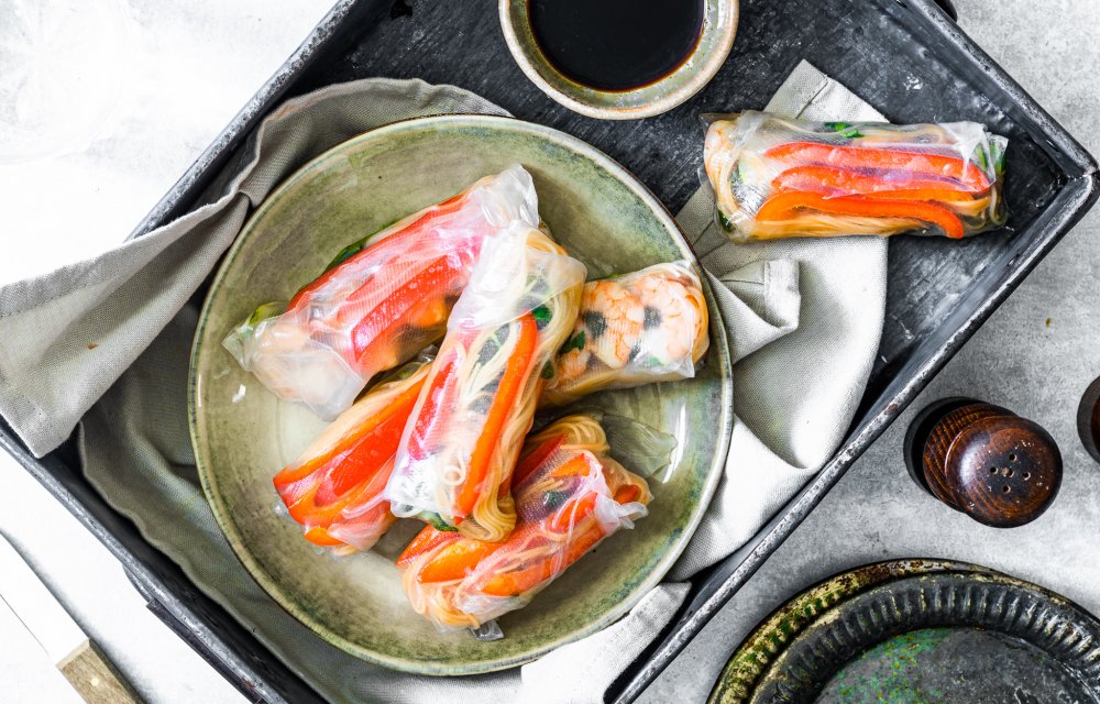Springrolls met garnalen