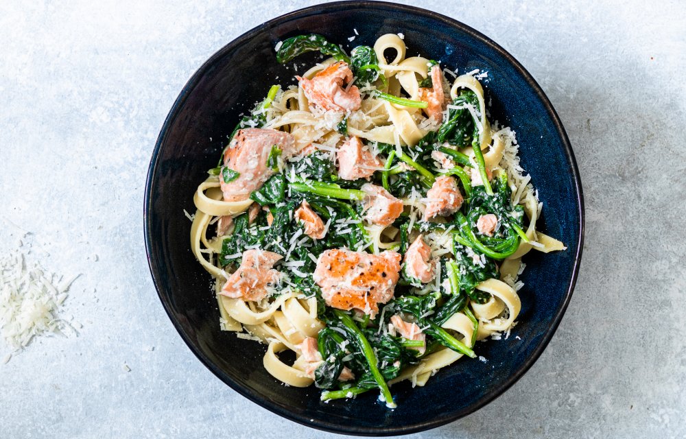 Romige tagliatelle met zalm