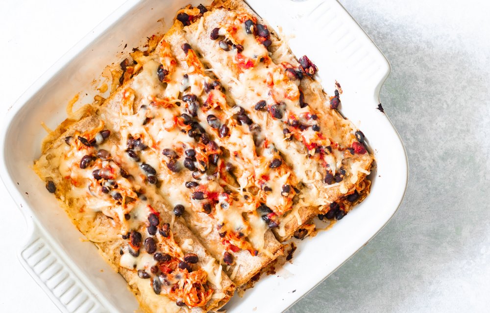 enchiladas met pulled chicken