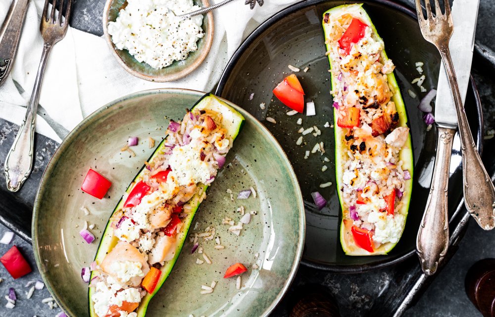 Gevulde courgette met kip