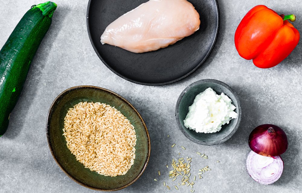 Gevulde courgette met kip