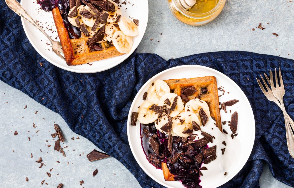 Gezonde chocolate chip wafels