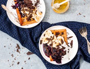 Gezonde chocolate chip wafels