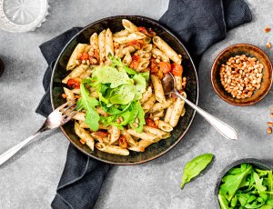 Pasta pesto met rucola