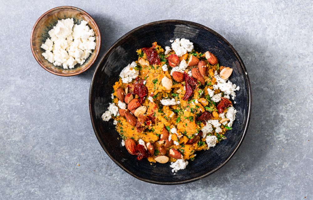 Zoete aardappelstamppot met boerenkool