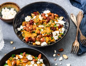 Zoete aardappelstamppot met boerenkool
