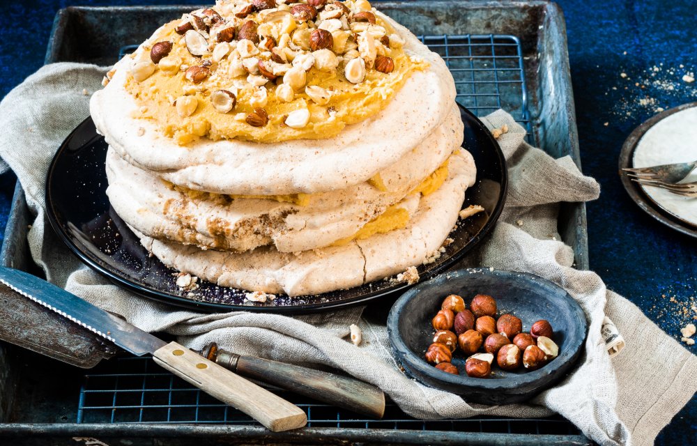 Hazelnootschuimtaart