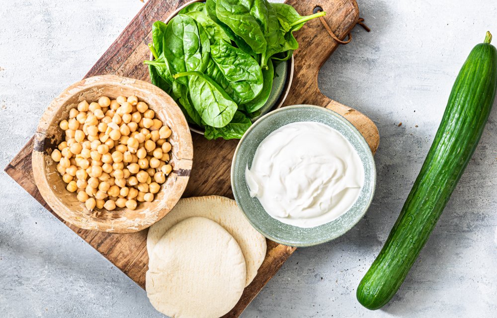 Pitabroodjes met geroosterde kikkererwten