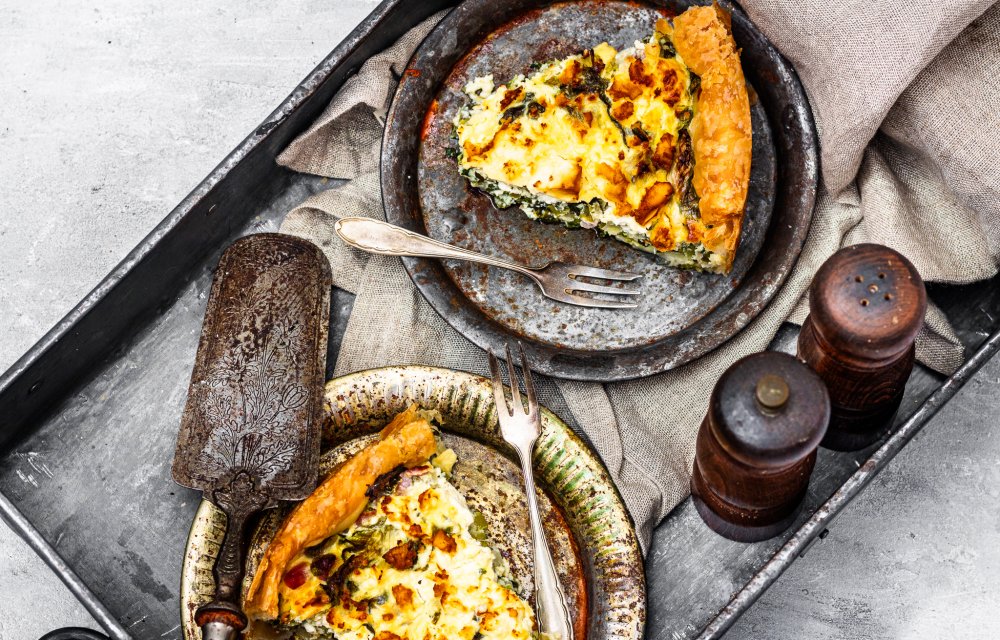 Quiche met andijvie en spekjes