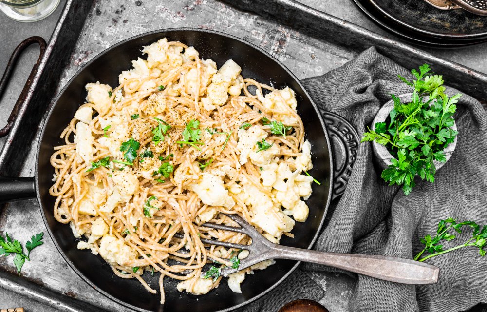 Romige pasta met bloemkool