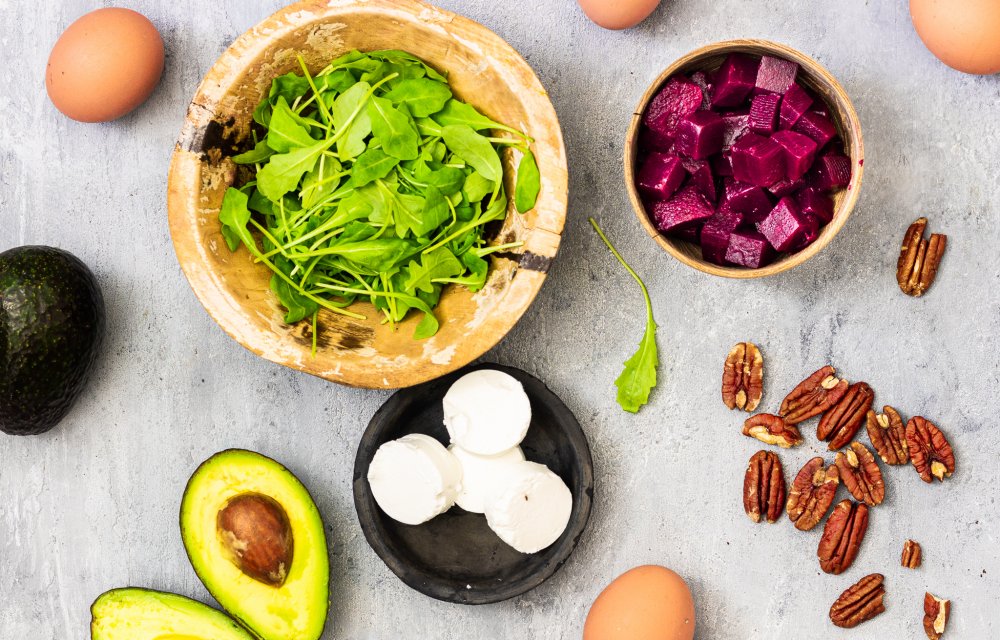 Eiwraps met rode biet en geitenkaas