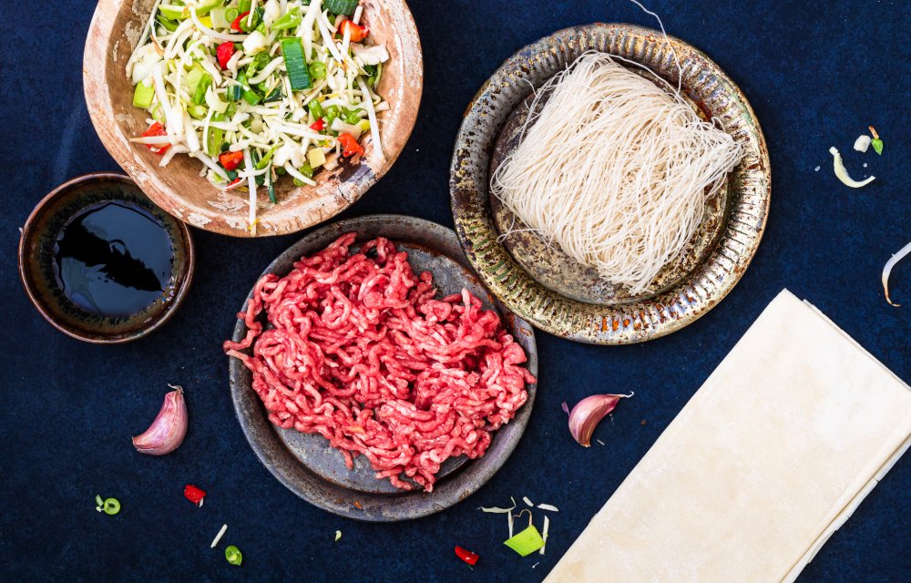 Sintloempia's met kipgehakt