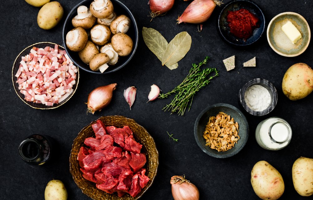 Boeuf bourguignon met aardappelpuree