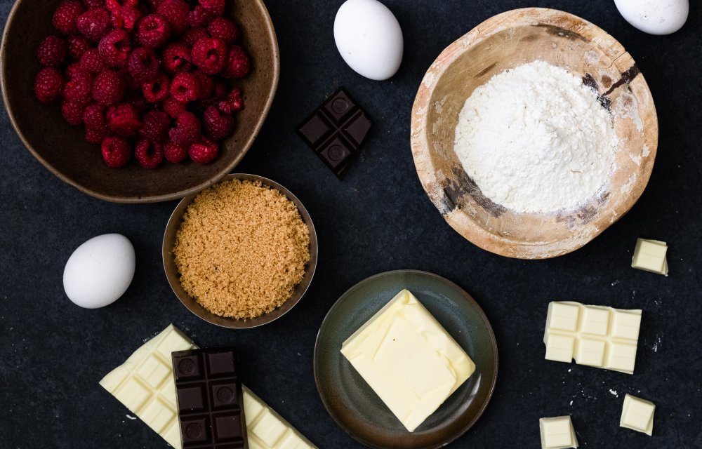 Frambozen brownie bites