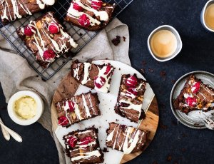 Frambozen brownie bites