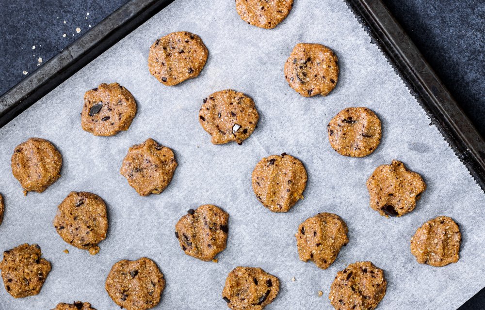 Gezonde koekjes met pindakaas en chocola