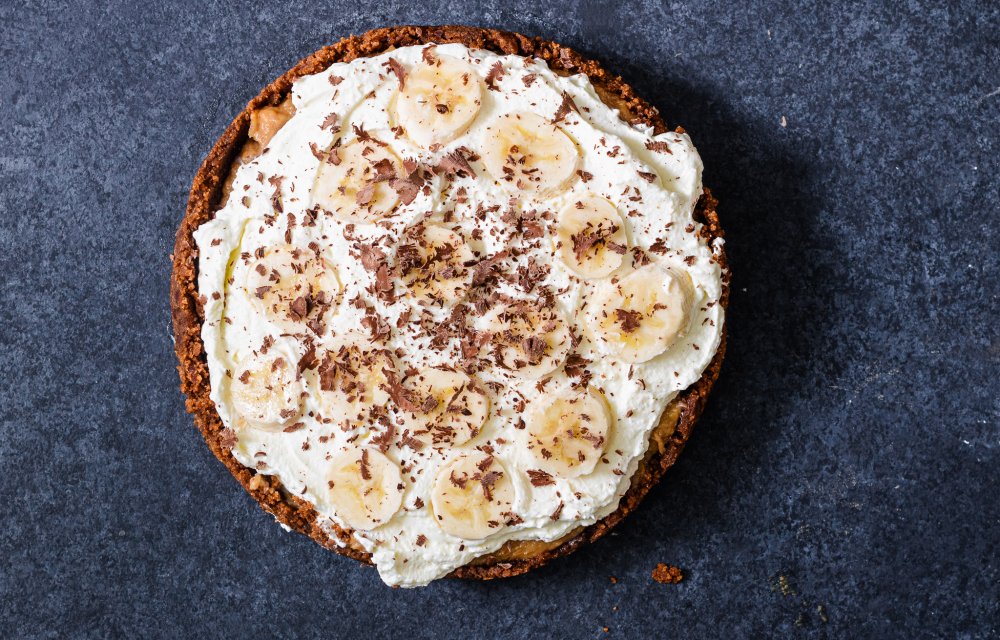 No-bake banoffee taart met koffie