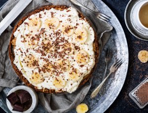 No-bake banoffee taart met koffie