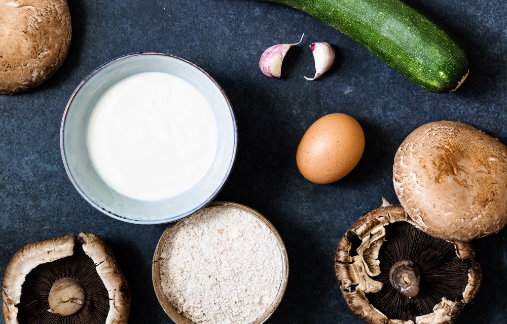 Courgetteburger op een portobellobroodje_ingredienten