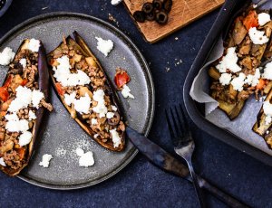 Gevulde aubergine