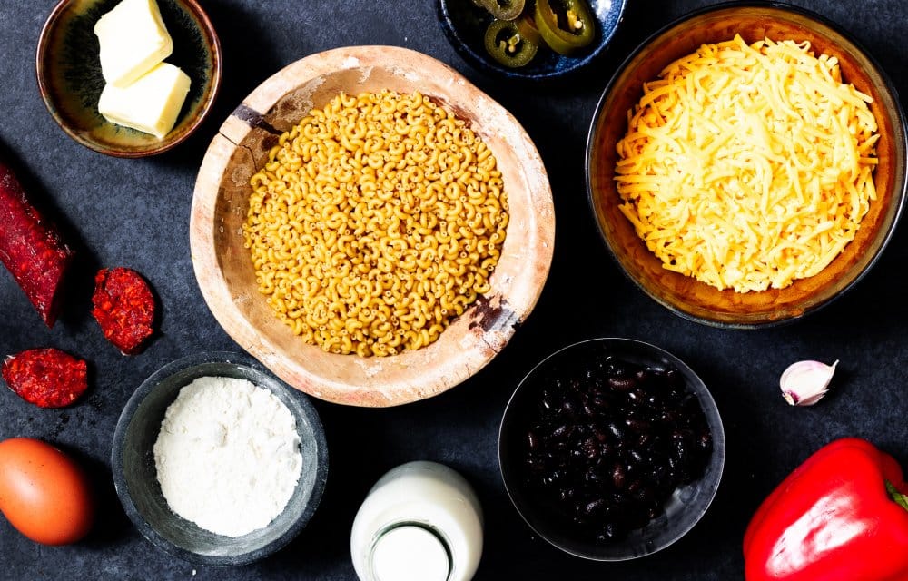 Mexicaanse mac & cheese-ingredienten