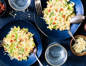Risotto met andijvie en chorizo