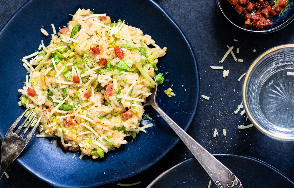 Risotto met andijvie en chorizo-eindfoto