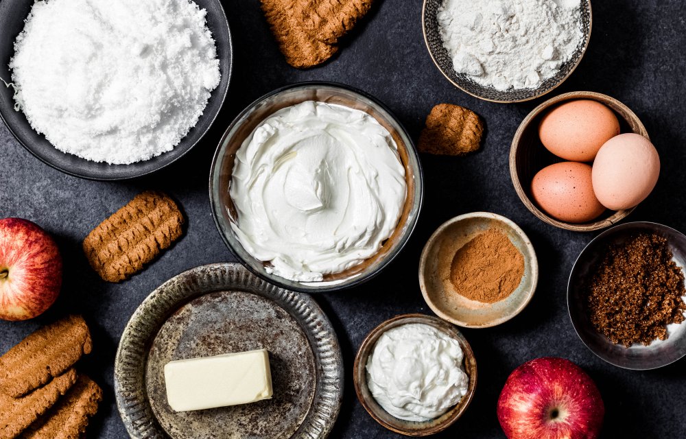 Apple crumble cheesecake bars-ingredienten