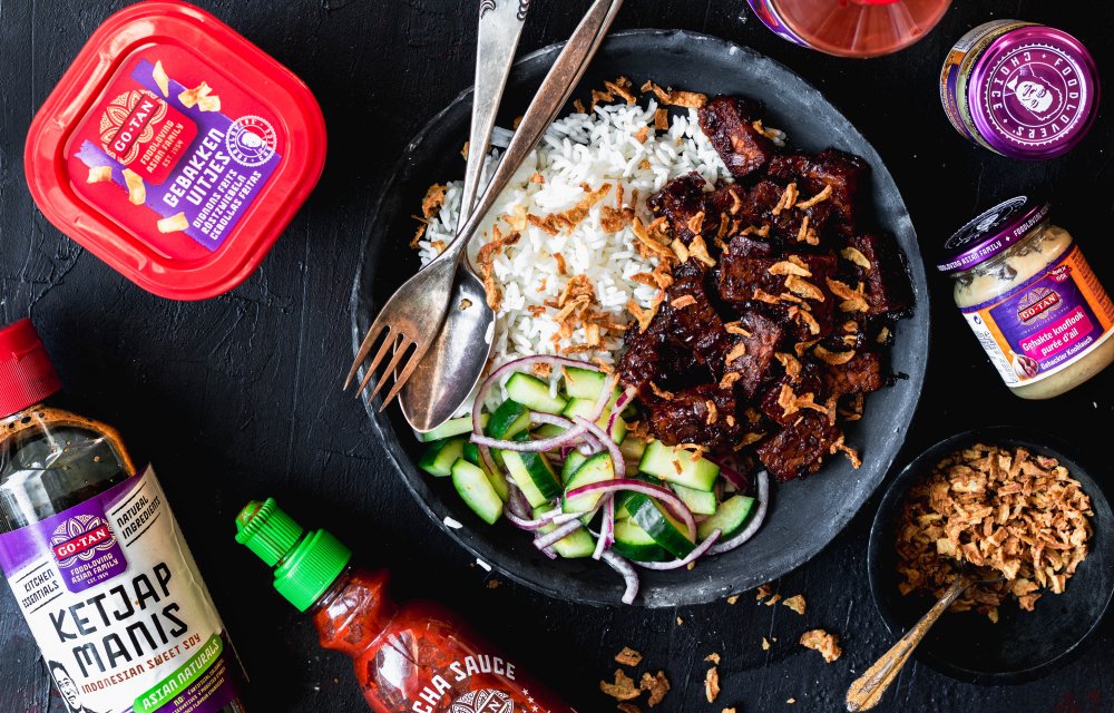 Babi Ketjap met tempeh