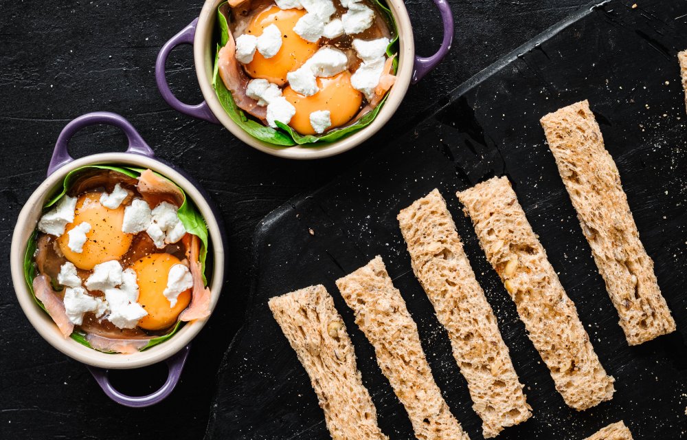 Eipotjes met spinazie en zalm2