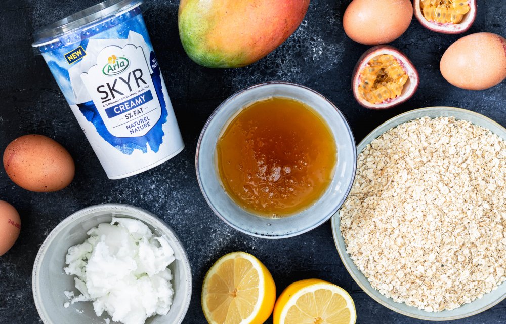 Gezondere cheesecake ontbijttaart-ingredienten