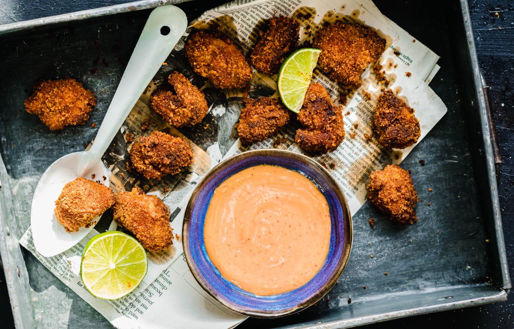 Kippeling met zelfgemaakte chili-mayo