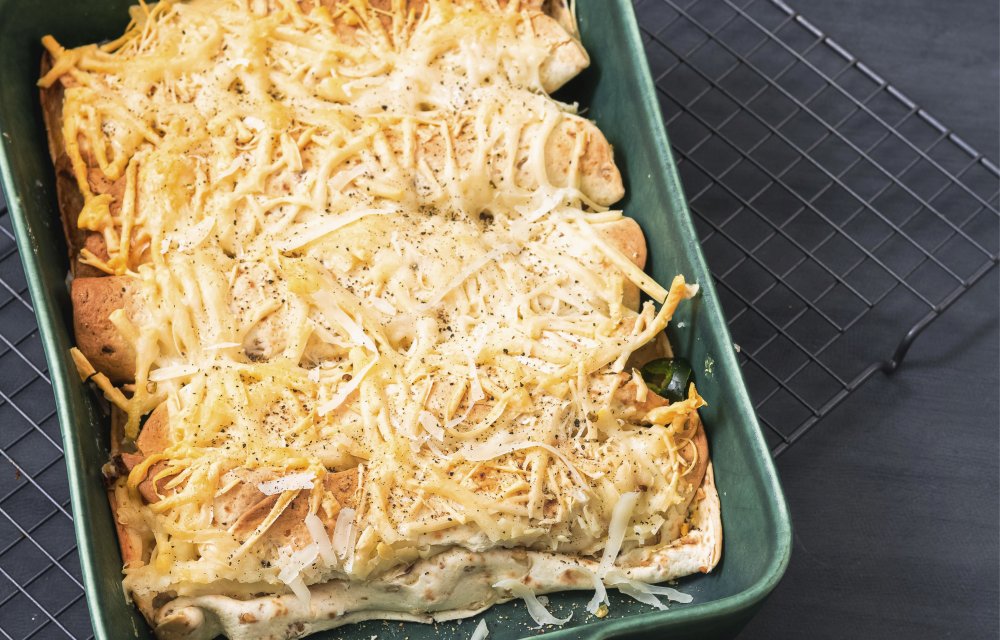 Enchiladas met kip en geitenkaas