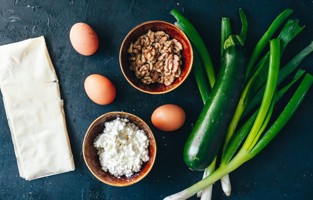Gezondere quiche van filodeeg met gegrilde courgette