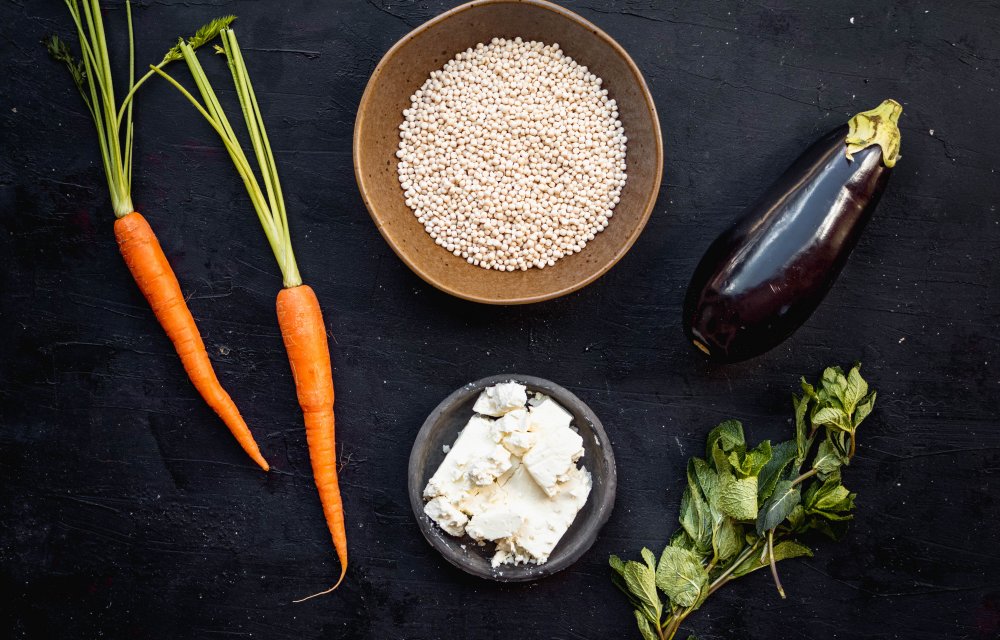 Parelcouscous salade met gegrilde groenten en feta_ingredienten