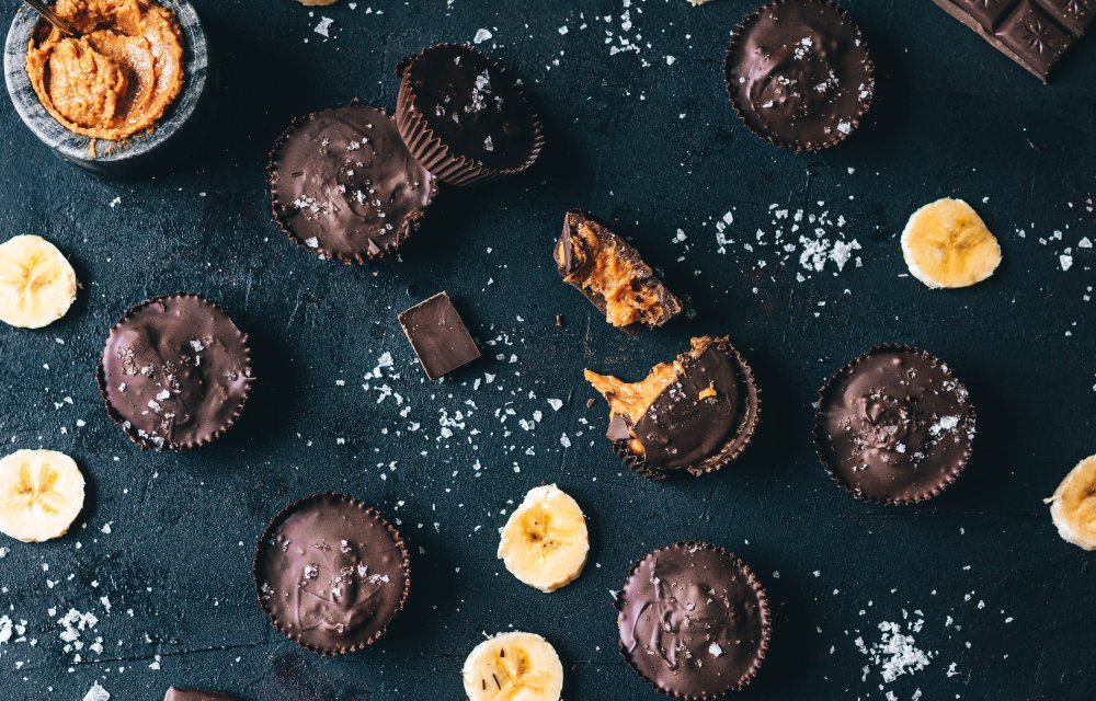 Pindakaascups met banaan