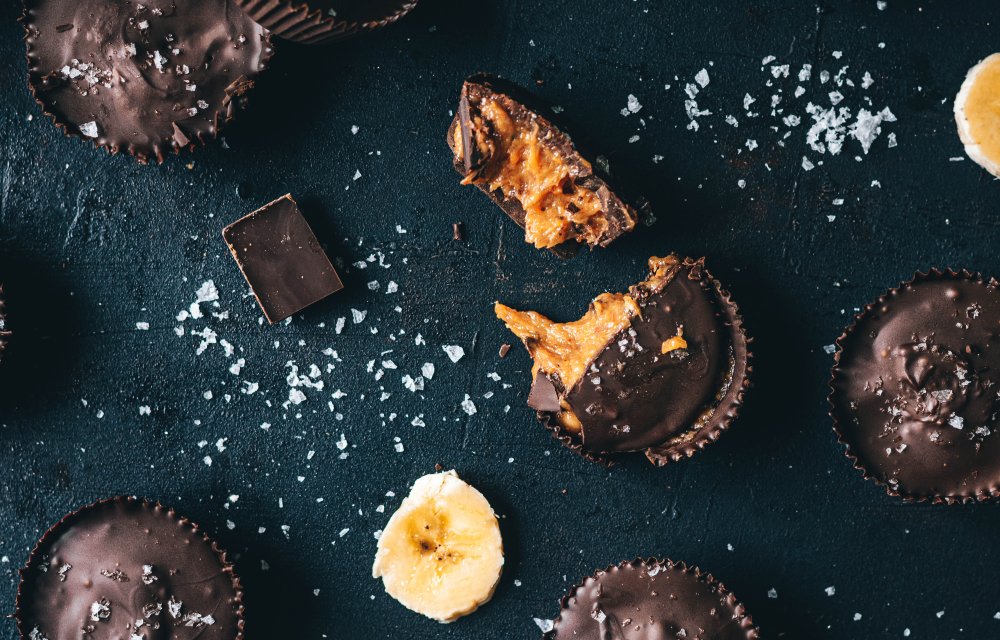 Pindakaascups met banaan